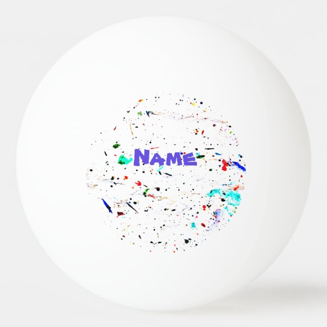 Bolinha De Ping Pong Arte Abstrata Salpicos de Tinta Personalizados (Frente)