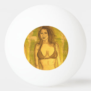 Bolinha De Ping Pong arte da menina bikini