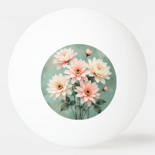 Bolinha De Ping Pong Arte de Crisântemo Elegante Bege