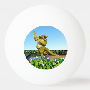Bolinha De Ping Pong Arte de festa de champanhe de crocodilo engraçado