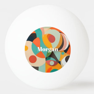 Bolinha De Ping Pong Arte moderna do meio século, Nome ou Monograma Geo