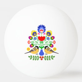 Bolinha De Ping Pong Arte popular polonesa - padrão dos bordados florai