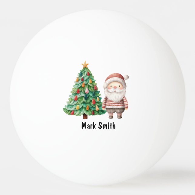 Bolinha De Ping Pong Árvore de Natal com Papai Noel (Frente)