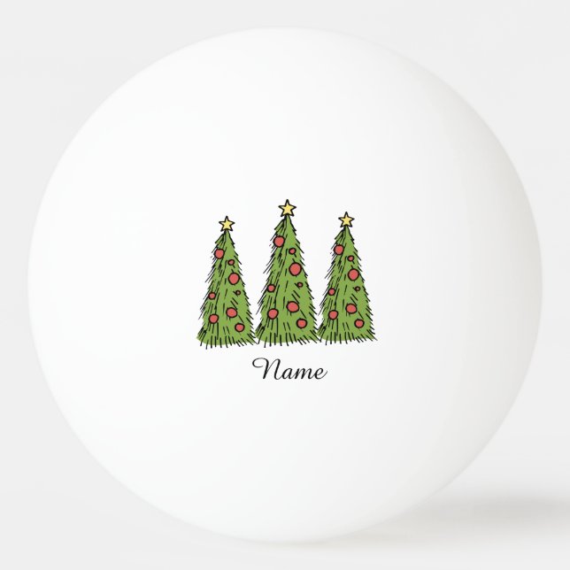 Bolinha De Ping Pong Árvore de Natal Desenhar com ornamento (Frente)