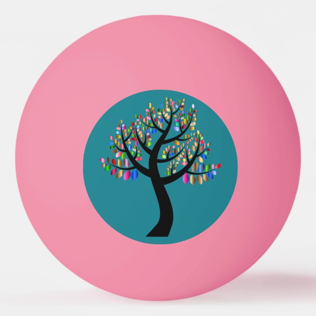 Bolinha De Ping Pong Árvores no rosa (Frente)