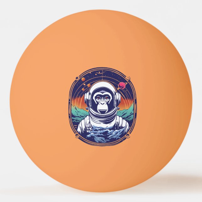 Bolinha De Ping Pong Astronauta do Macaco Espacial (Frente)
