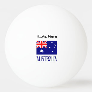 Bolinha De Ping Pong Australia e Bandeira Australiana Personalizados