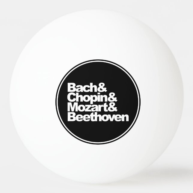Bolinha De Ping Pong Bach, Chopin e Mozart e Beethoven (Frente)