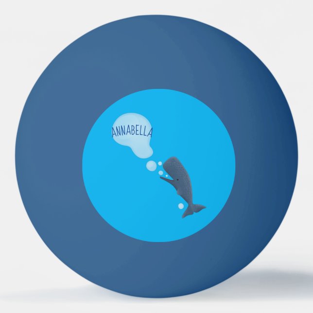 Bolinha De Ping Pong Baleia de esperma branca soprando cartoons (Frente)