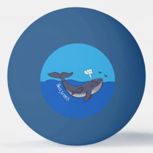 Bolinha De Ping Pong Baleia e caricatura branca de vitelo
