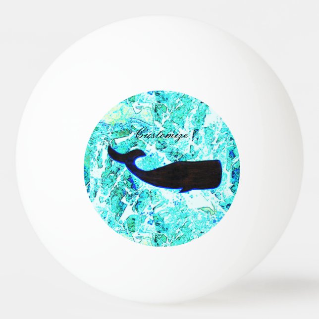 Bolinha De Ping Pong baleia negra nadadora Thunder_Cove (Frente)