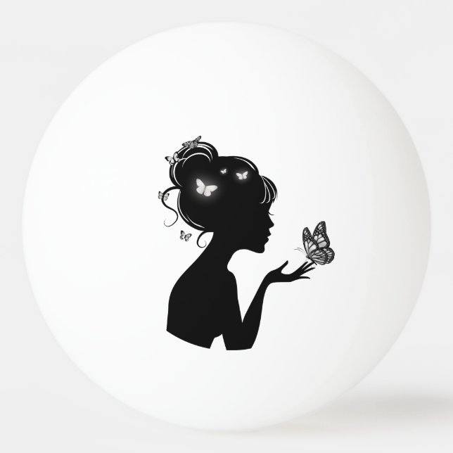 Bolinha De Ping Pong Balle De Ping Pong La femme papillons blancs (Verso)