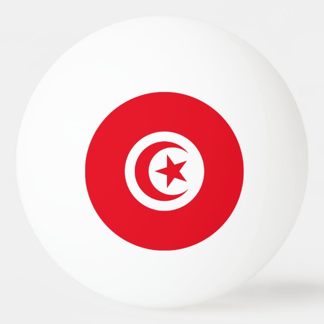 Bolinha De Ping Pong Bandeira da Tunísia (Frente)