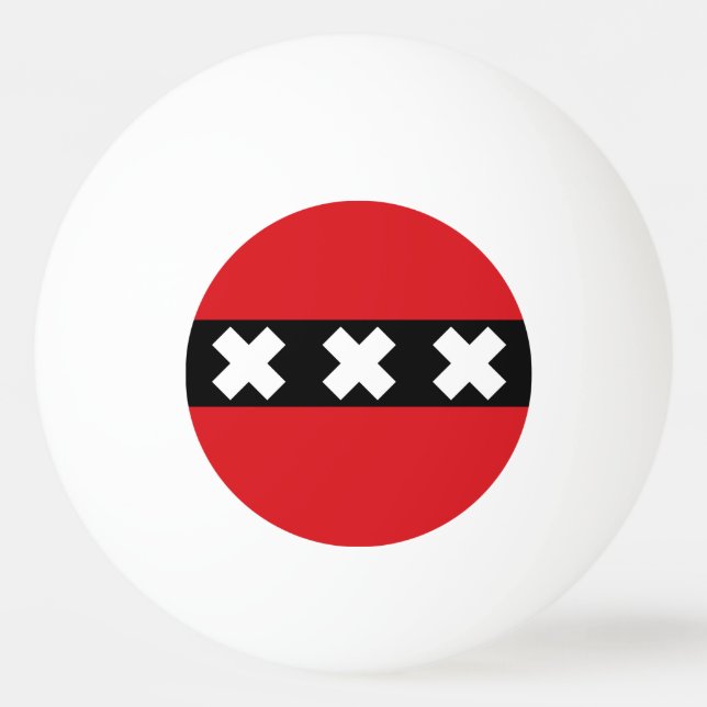 Bolinha De Ping Pong Bandeira de Amsterdã, Holanda Raquete de Ping Pong (Frente)
