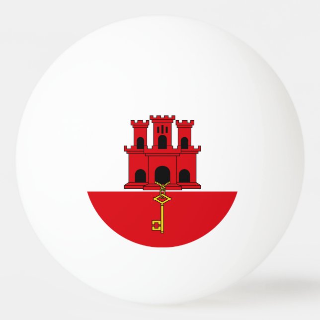 Bolinha De Ping Pong Bandeira de Gibraltar (Frente)