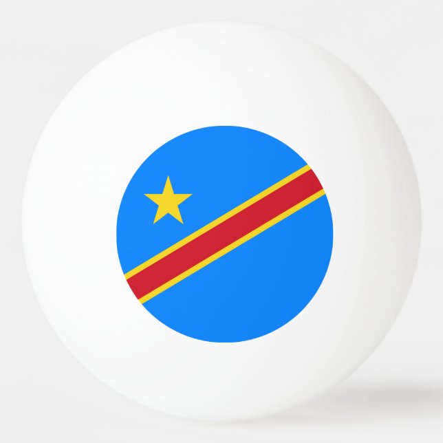 Bolinha De Ping Pong Bandeira do Congo Quinxassa (Frente)