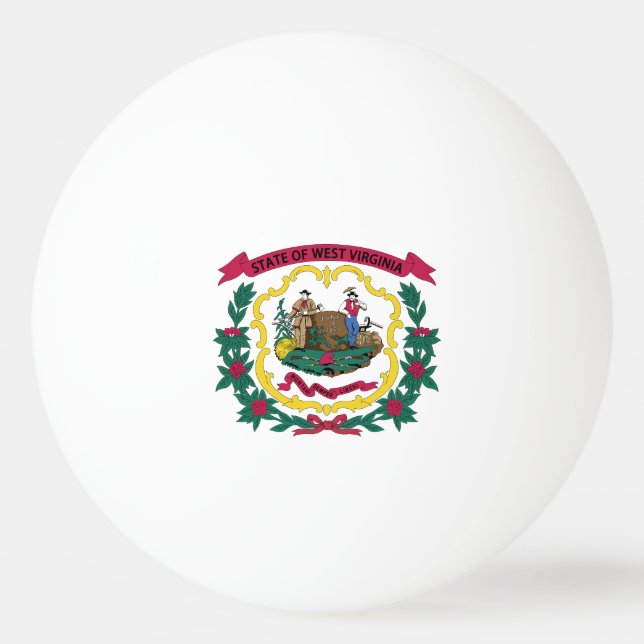 Bolinha De Ping Pong Bandeira do Estado da Virgínia Ocidental (Frente)