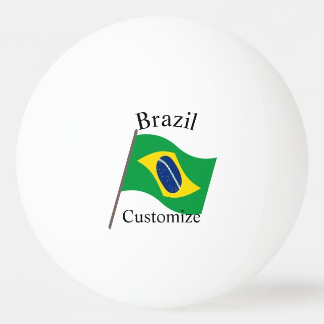 Bolinha De Ping Pong Bandeira do País Brasil Thunder_Cove (Frente)