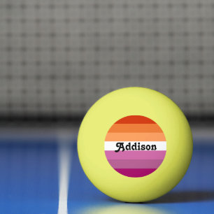 Bolinha De Ping Pong Bandeira lésbica com nome personalizado presente