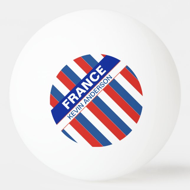Bolinha De Ping Pong Bandeira Patriótica Francesa Personalizada (Frente)