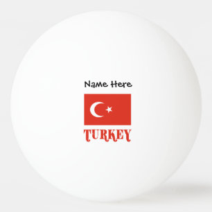 Bolinha De Ping Pong Bandeira Turca e Turquia Personalizadas