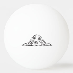 Bolinha De Ping Pong basset hound preto branco simples olhos de cachorr
