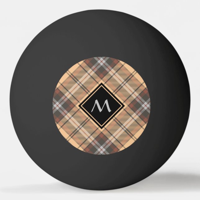 Bolinha De Ping Pong Beige e Brown Tartan (Frente)