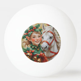 Bolinha De Ping Pong Bells Holly e Elf de Natal de Cavalo