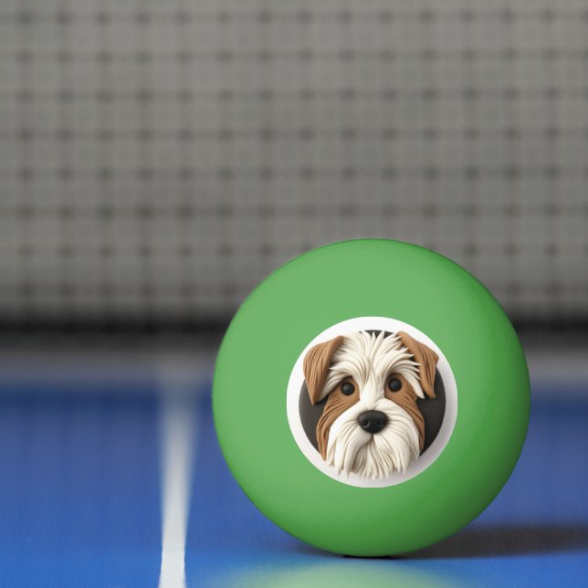 Bolinha De Ping Pong Biewer Terrier Dog 3D inspirado (Líquido)
