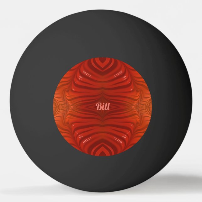 Bolinha De Ping Pong BILL ~ Tangerine Laranja Vermelho ~ (Verso)