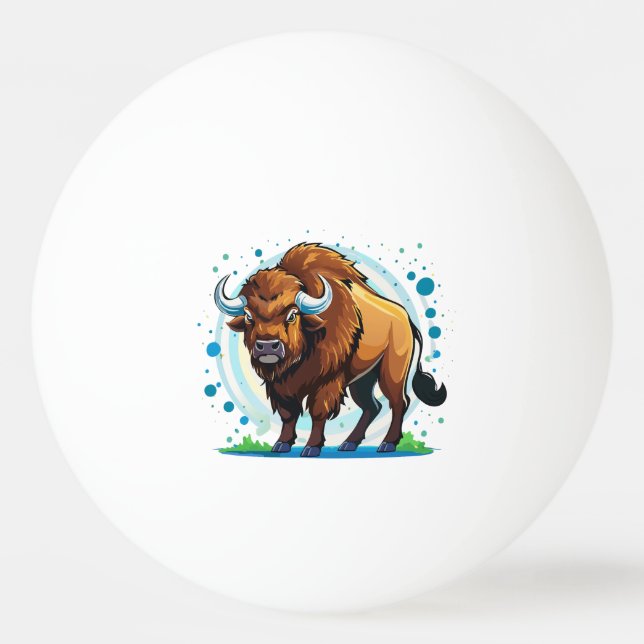 Bolinha De Ping Pong bisão de chifre grande (Frente)