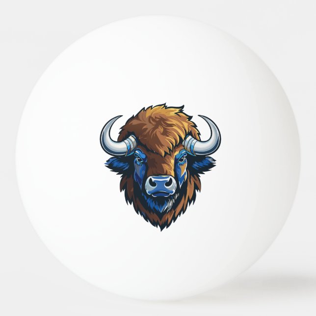 Bolinha De Ping Pong bisão de chifres grandes (Frente)