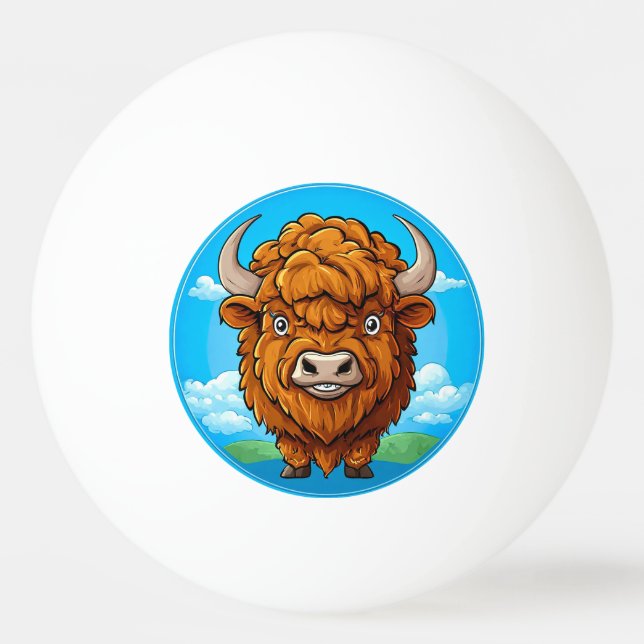Bolinha De Ping Pong Bisão de desenho animado fofo (Frente)