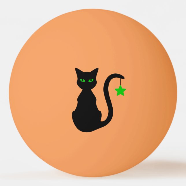 Bolinha De Ping Pong Black Cat Ping Pong Ball (Frente)