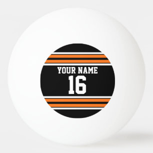 Bolinha De Ping Pong Black with Orange White Stripes Team Jersey