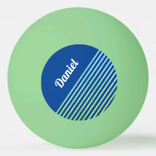 Bolinha De Ping Pong Blue Strips Modern Geo Name Winner Player
