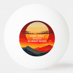 Bolinha De Ping Pong BOHO RED SUNSET Design