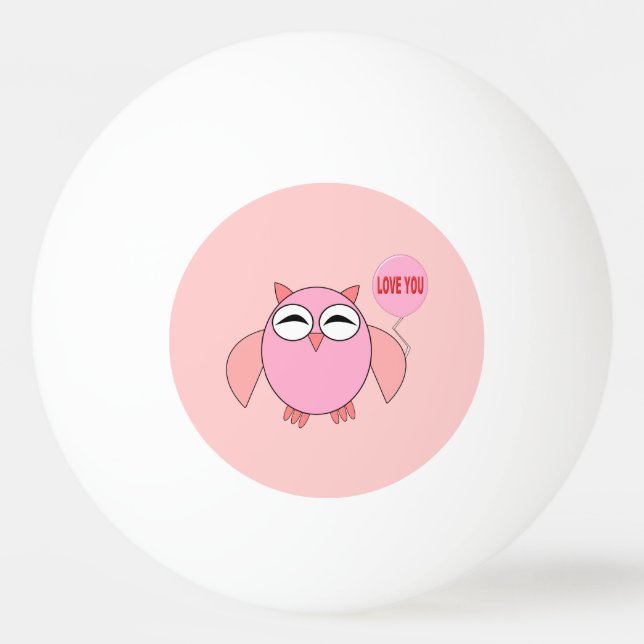 Bolinha De Ping Pong Bonita Rosa Te Ama Coruja Ping Pong Ball (Frente)
