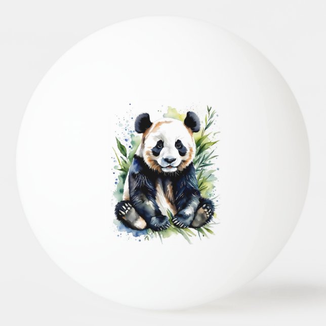 Bolinha De Ping Pong Bonita Watercolor Panda Bear (Frente)