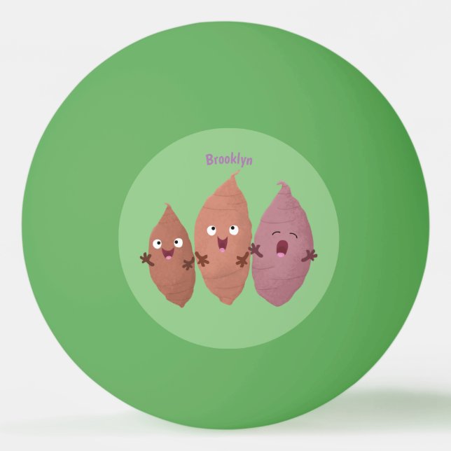 Bolinha De Ping Pong Bonitinho cantando batata-doce legumes (Frente)