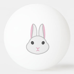 Bolinha De Ping Pong Bonito rosto de coelhinho branco