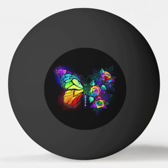 Bolinha De Ping Pong Borboleta-flor-arco-íris (Verso)