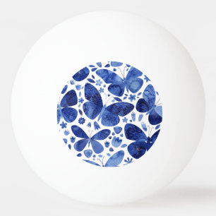 Bolinha De Ping Pong Borboletas Aquarela Azul