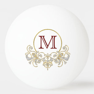 Bolinha De Ping Pong Botão RETRO ORNAMENTO + seu monograma