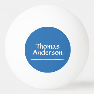 Bolinha De Ping Pong Branco moderno minimalista em azul
