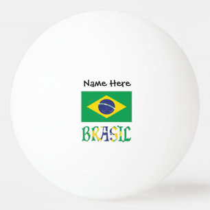 Bolinha De Ping Pong Brasil Bandeira Brasil Nome Personalizado