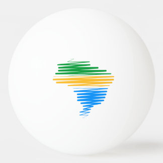 Bolinha De Ping Pong Brasil mapeia borda com cores de bandeira brasilei