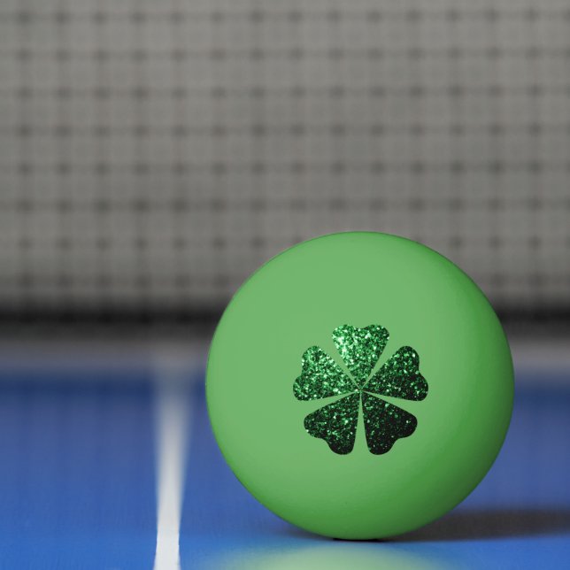 Bolinha De Ping Pong Brilhante Verde Escuro brilha Shamrock Clover (Líquido)