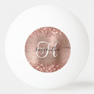 Bolinha De Ping Pong Brilho Rose Gold Glam Monogramada