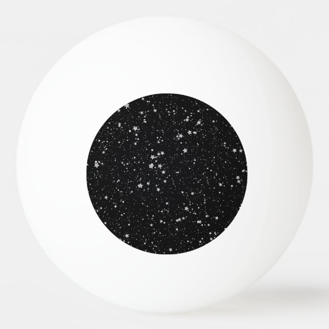 Bolinha De Ping Pong Brilho Stars2 - Preto de prata (Frente)